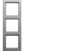 Hager Berker 10136084 Q.1 Marco para 3 enchufes (Aluminio Lacado)