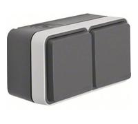 BERKER 47843515 - Zócalo de 2 vías horizontal con tapa abatible 2 de