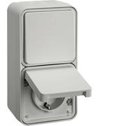 Hager Berker Conmutador combinado con carcasa Montaje en superficie W1 - 47803522