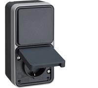 Hager Berker Interruptor Combi WCD Con Caja De Seguridad Para Niños W1 Gris - 47803525