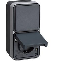 Hager Berker Interruptor Combi WCD Con Caja De Seguridad Para Niños W1 Gris - 47803525