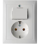Hager Berker S1 Interruptor Combinado Toma de Corriente Blanco Polar Mate - 6143561949