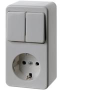 Hager Berker Serie combinada de montaje en superficie Interruptor Enchufe Toma de corriente - 61479449