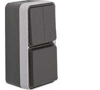 Hager Berker W1 Interruptor y enchufe combinados gris de montaje en superficie - 47903515