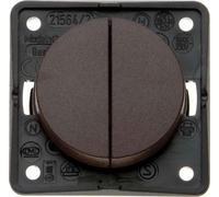 Hager integro - Pulsador doble con terminal comun marron