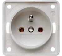 Hager integro - Toma corriente con pin tierra blanco polar mate