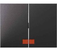 Hager k1 - Tecla con lente para mecanismo doble antracita