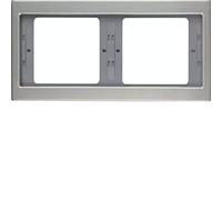 Hager k5 - Marco 2 elementos horizontal acero inoxidable