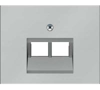 Hager k5 - Placa central para conector doble acero