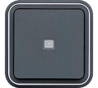 HAGER (KNX+DOM) - Hager cubyko - Pulsador estanca con indicador luminoso empotrar gris