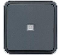 HAGER (KNX+DOM) - Hager cubyko - Pulsador estanca con indicador luminoso superficie gris