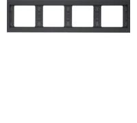 HAGER (KNX+DOM) - Hager k1 - Marco 4 elementos horizontal antracita