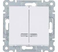 Hager lumina2 - Interruptor doble indicador luminoso lumina2 blanco polar