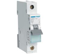 Hager MBN110 - Disyuntor (10 A, 1P, 1 polo, 6 kA, característica B, interruptor MCB LS (MBN 110)
