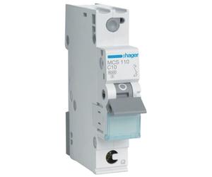 Hager MCS110 - Disyuntor (1 polo, C10A, 6 kA, QC 1 m, 230 V), color blanco