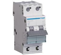 Hager MCS510 Disyuntor 10A 1P+N 1 polo+N 6kA C Característica 2 PLE TE Interruptor MCB (MCS 510)