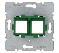 Hager - Mecanismo placa soporte con entrada verde 2 elementos