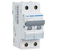 Hager Interruptor automático magnetotérmico MUN216A Serie MU 2P 16A curva C 6 kA