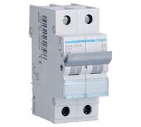 Hager MUN240A Interruptor Automático Magnetotérmico Serie MU, 2P, 40A, curva C, 6KA, Color Blanco
