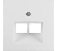 Hager - Placa central para conector doble s1/b1/b3/b7 blanco polar