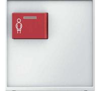 Hager q.1 - Tapa con boton rojo llamada arriba blanco polar