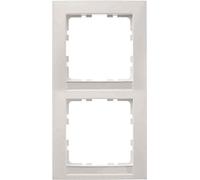 Hager s1 - Marco 2 elementos vertical mate blanco polar