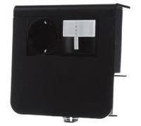 HAGER Set Caja schuko + Detector, 20x80, Negro