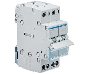 Hager SFT225 - Conmutador modular 2 polos 25a comun arriba i-0-ii