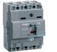 Hager Sistemas HHA126H Interruptor Automático de Caja Moldeada X160, 4P4D, 25Ka, 125A, Tm Regulable/Fijo