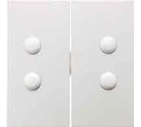 Hager - Tecla doble atornillada blanco polar