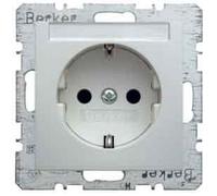 Hager - Toma corriente con porta rotulo tornillo dispositivo blanco