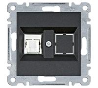 Hager - Toma RJ45, cat.5e, UTP, lumina, negro