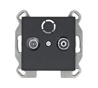 Hager - Toma RTV, lumina, negro