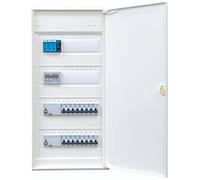 Hager VA48CN distribuidor de superficie con contador equipado con protección contra sobretensiones de 4 filas, listo para conectar con bloque de terminales, equipo Legrand 2x FI 4 polos + 16x LS B16A