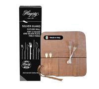 Hagerty Silver Guard Cutlery Roll funda para cubiertos de plata y plateados 43,5x43 cm I práctico portacubiertos con protección antideslustre para tenedores de mesa con 12 compartimentos