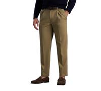 Haggar B&t Pantalón Informal de Cintura expandible para Hombre, Ajuste clásico, Color Caqui, sin Plancha, Parte Delantera Plana, British Khaki, 38W/32L