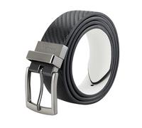 Haggar Cinturón de cuero reversible 2 en 1 para hombre para pantalones de vestir, jeans, caqui, clásico, texturizado, casual, deportivo, Negro/Blanco Deporte, Medium (34-36)