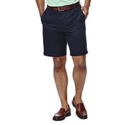 Haggar Cool 18 Pantalón Corto de Tela de Gabardina para Hombre, Cintura Extensible Oculta, sin Pinzas - Azul -