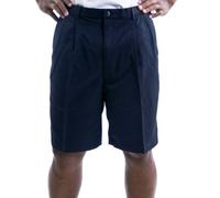 Haggar Cool 18 - Pantalones Cortos para Hombre, Ajuste clásico, Plisado, Cintura expandible (Tallas Regulares, Grandes y Altas), Azul Marino, 40