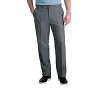 Haggar Cool 18 - Pantalones de Hombre de Cintura Alta con Cintura expansible, Color Liso, Tallas Grandes y Altas, Grafito, 40W