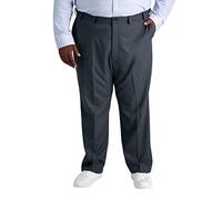 Haggar Cool 18 Pro - Pantalón de Cintura Ampliable para Hombre, diseño con Frontal Plano, Corte clásico - Negro - 32W x 32L