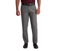 Haggar Cool 18 Pro - Pantalón de Cintura Ampliable para Hombre, diseño con Frontal Plano, Corte clásico - Gris - 36W x 34L