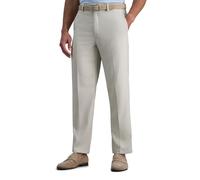 Haggar Cool 18 Pro - Pantalón de Cintura Ampliable para Hombre, diseño con Frontal Plano, Corte clásico - Beige - 42W x 29L