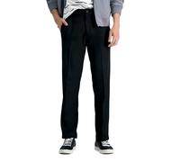 Haggar Cool 18 Pro - Pantalón Delantero Plano para Hombre - Negro - 34W x 30L