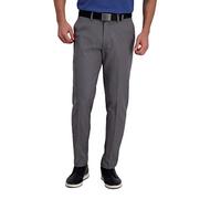 Haggar Cool Right Performance Flex Solid Slim Fit Flat Front Pant Pantalones Informales, Gris, 33W/32L para Hombre