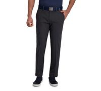 Haggar Cool Right Performance Flex Straight Fit Flat Front Pant-reg. and Big & Tall Pantalones Informales, Gris Oscuro, 42W/30L para Hombre