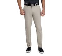 Haggar Cool Right Performance Flex Stria Slim Fit Pantalón de Hombre - Gris - 34W x 32L