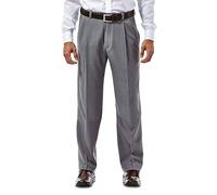 Haggar E Clo Repreve Stria Classic Fit - Pantalón de Vestir Plisado Frontal para Hombre, Gris (Medium Grey), 32W x 30L
