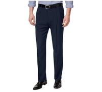 Haggar E Clo Repreve Stria Classic Fit - Pantalón de vestir plisado frontal para hombre, marino, 40W x 32L