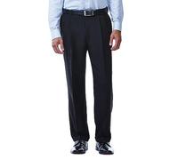 Haggar eCLo - Pantalón con pinzas en la parte delantera y cintura elástica, para hombre - negro -